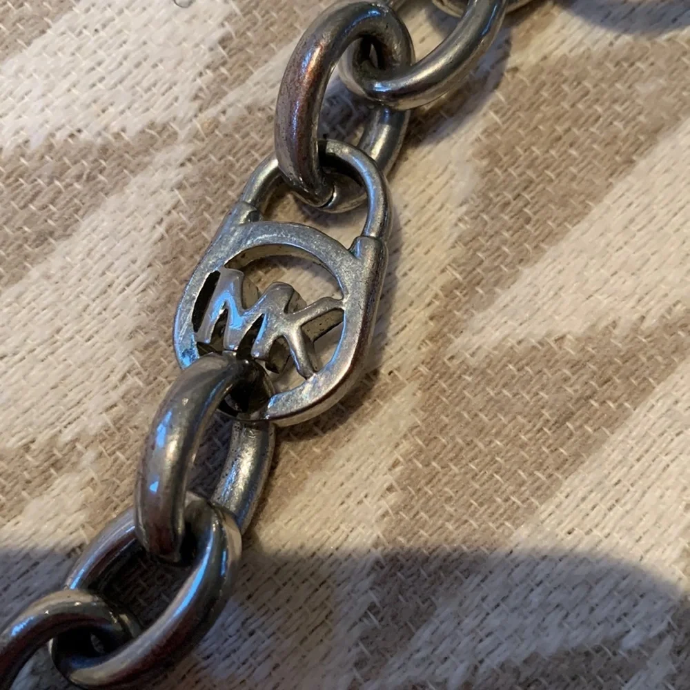 Michael Kors‎ silver plated womens chunky link choker necklace heavy substantial